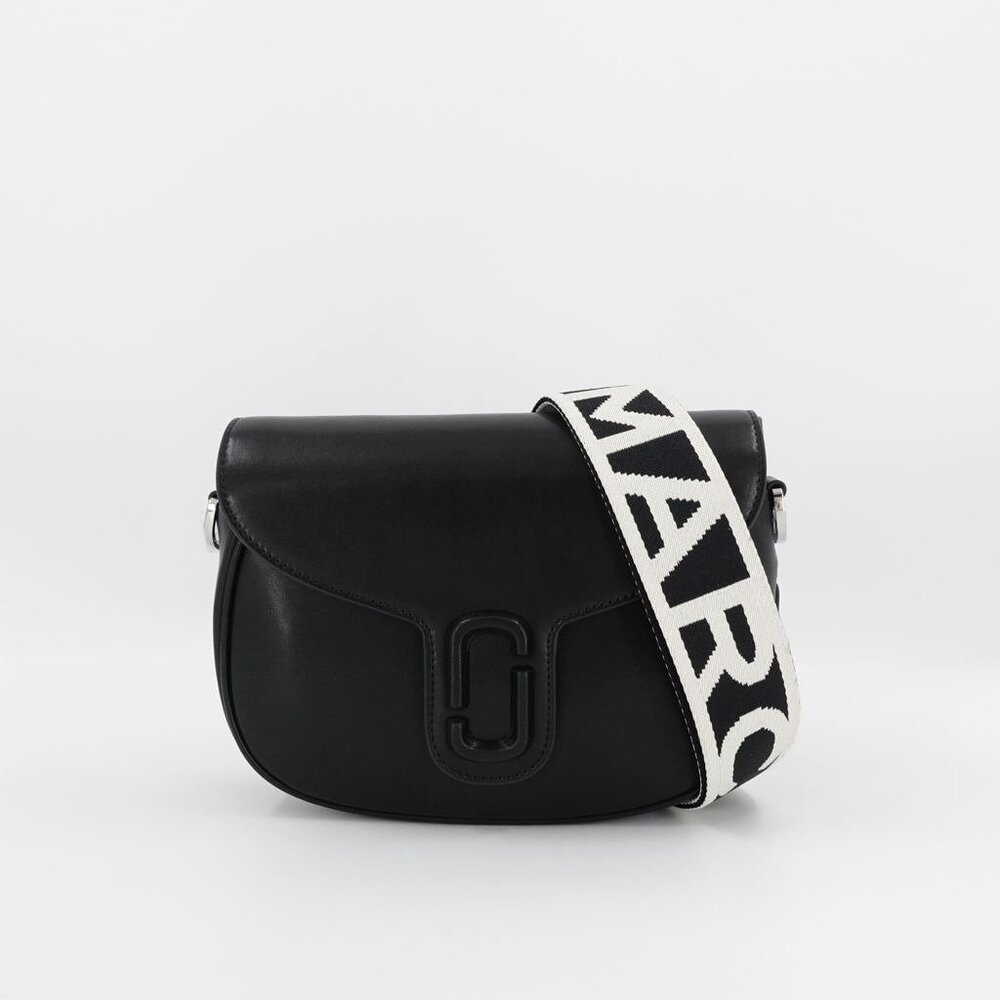 Marc Jacobs Black Crossbody Bag with White Strap
